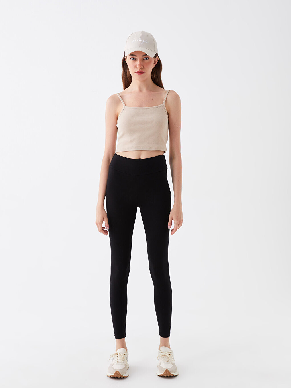 

Женские однотонные колготки с эластичной резинкой на талии LCW Casual, новый черный