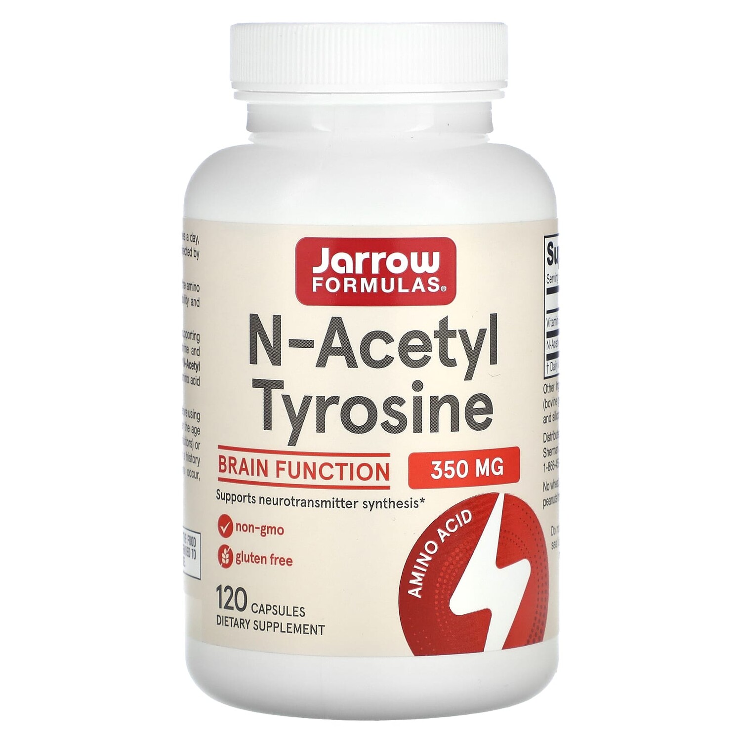 

N-ацетил тирозин, 350 мг, 120 капсул, Jarrow Formulas