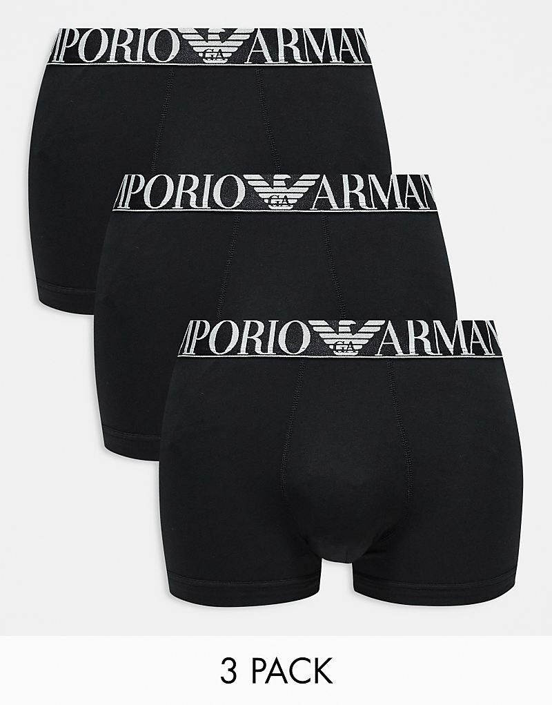 

Emporio Armani – Боди – Комплект из 3 пар черных боксеров с логотипом на талии