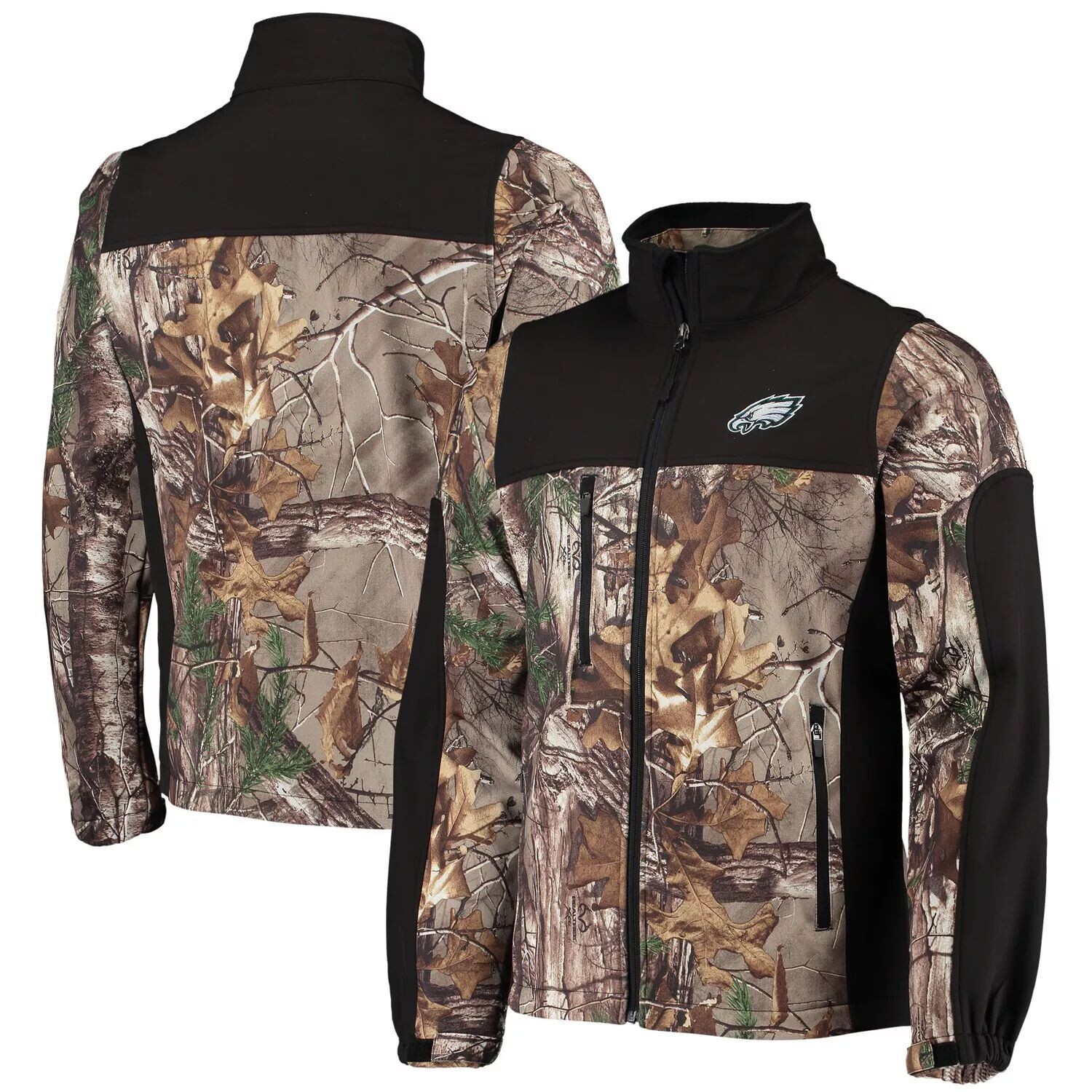 

Мужская куртка Dunbrooke Realtree Camo/Black Philadelphia Eagles Circle Hunter Softshell с молнией во всю длину