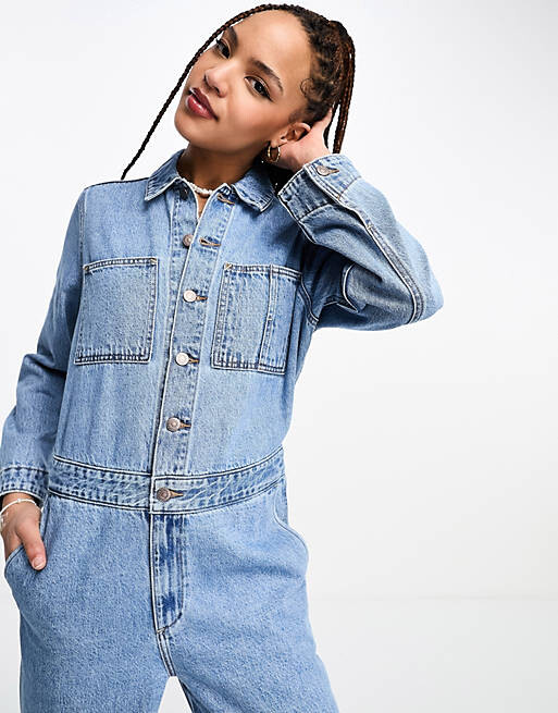 

Синий джинсовый комбинезон с длинными рукавами Levi's Heritage