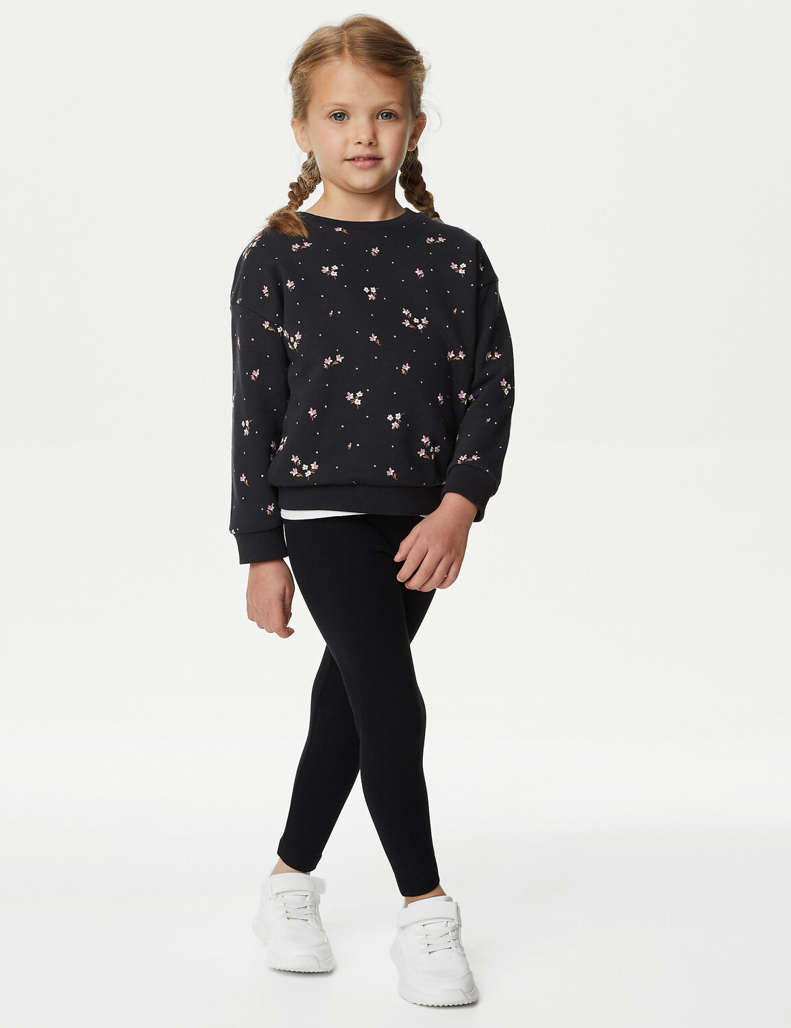 

Хлопковая толстовка с цветочным принтом (2–8 лет) Marks & Spencer