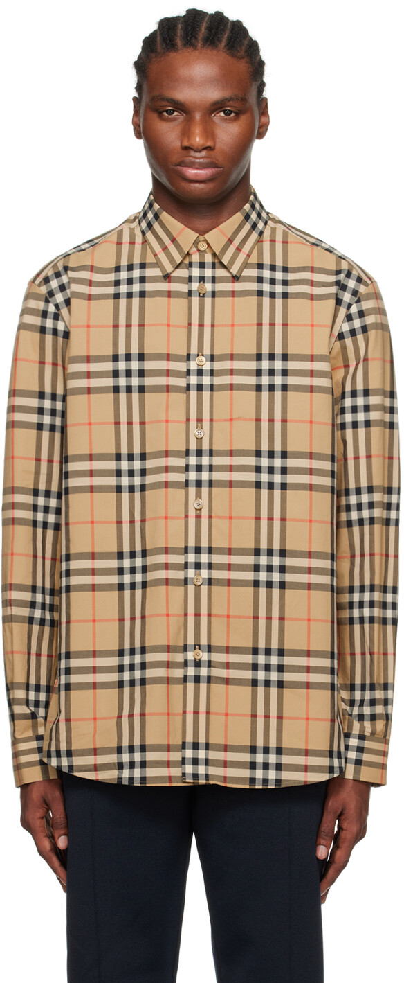 

Архив бежевой рубашки в клетку Vintage Check Burberry