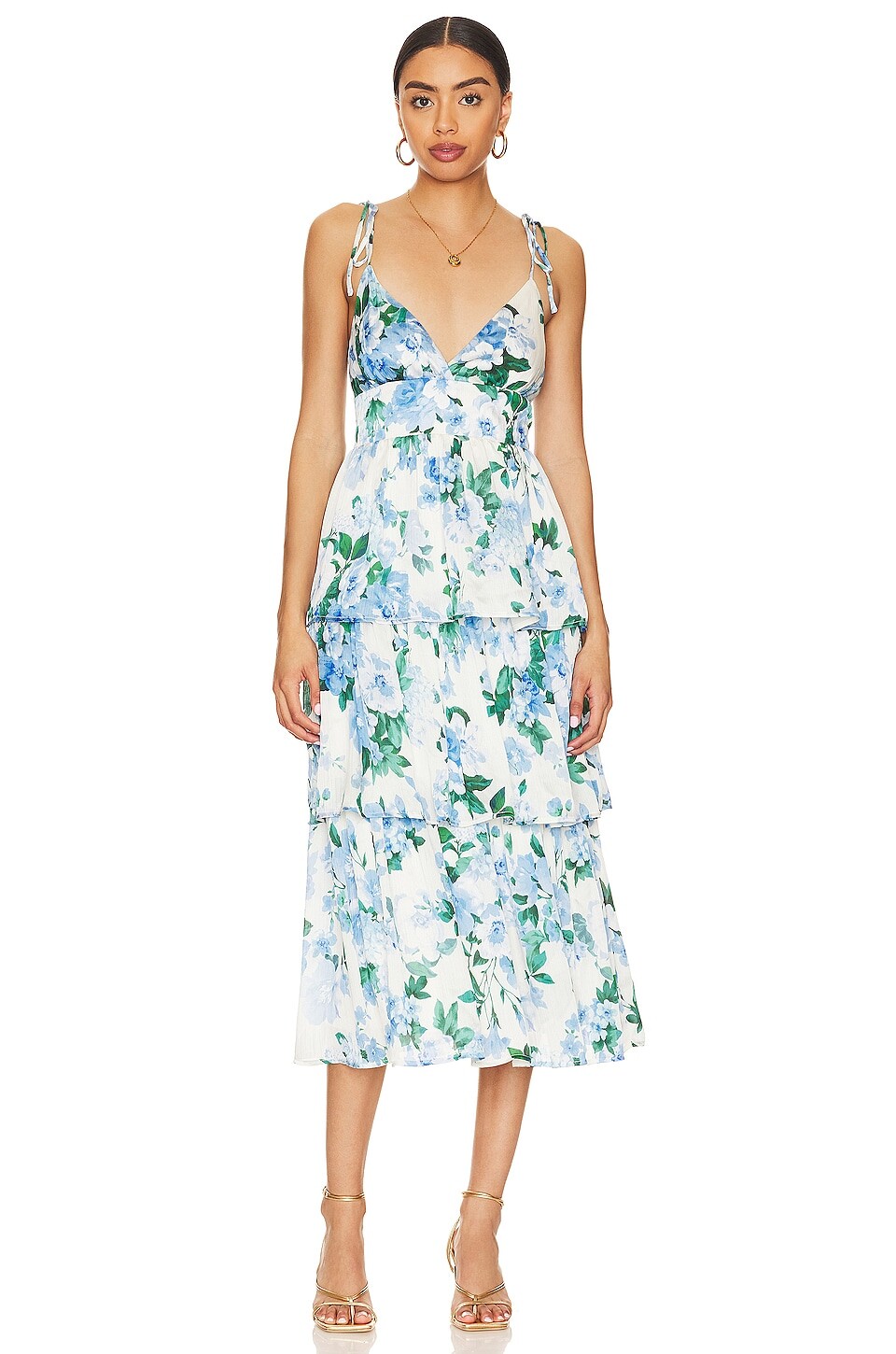 

Платье миди Line & Dot Lisette, цвет Blue Multi