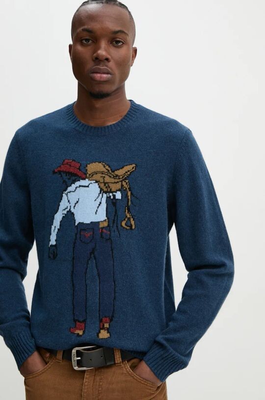 Шерстяной свитер Levi's, темно-синий