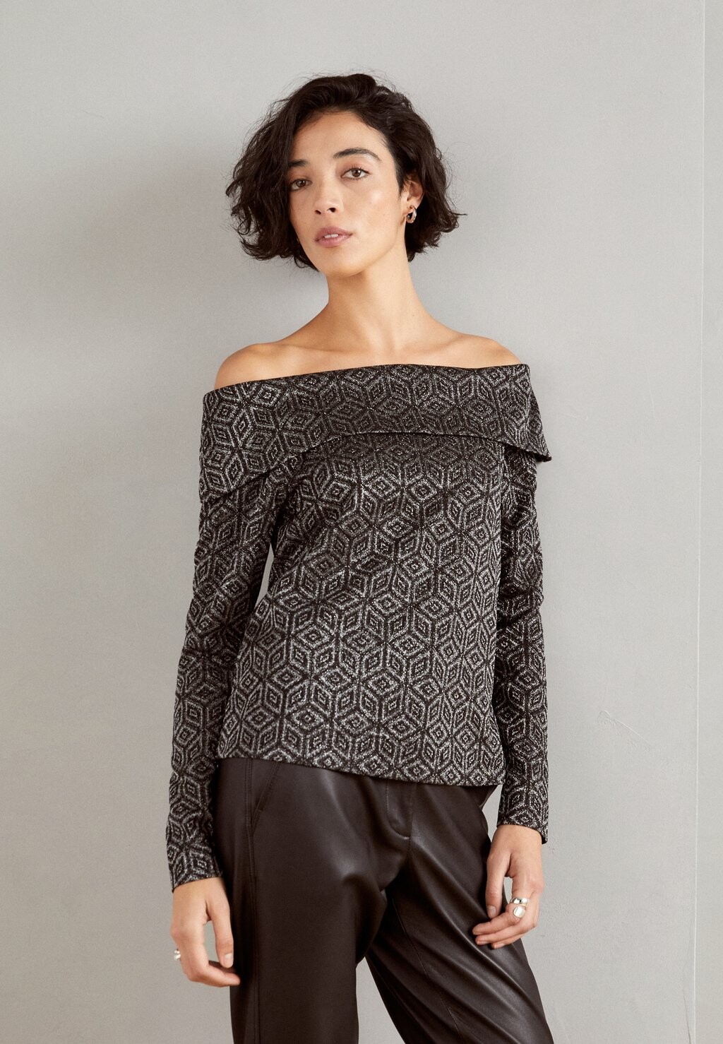 

Футболка с длинным рукавом GLAM BLOUSE Mos Mosh, серебристый
