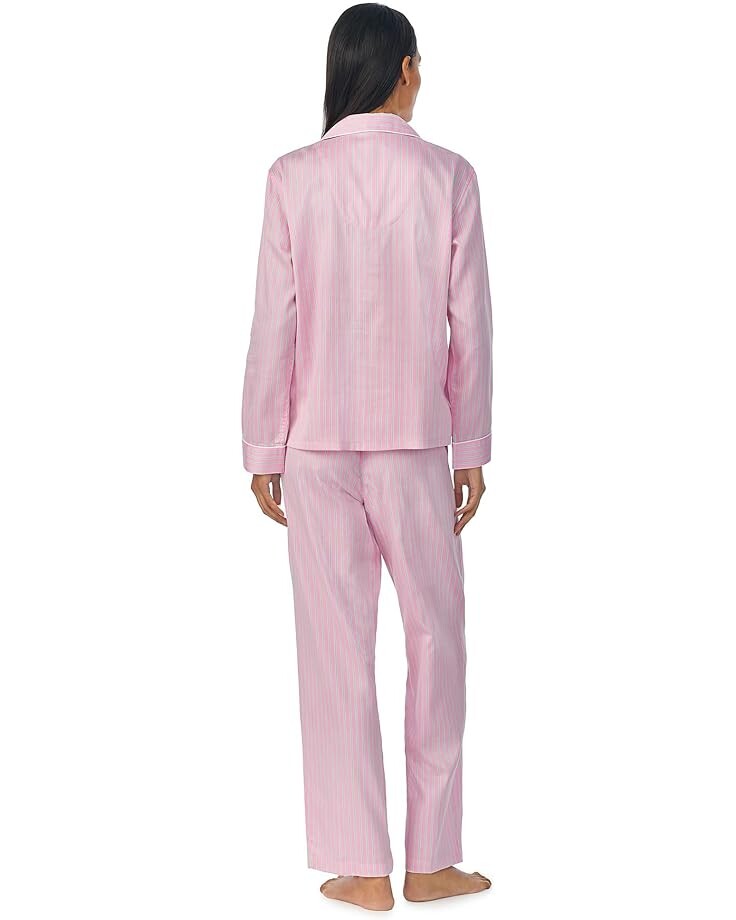 

Пижамный комплект LAUREN Ralph Lauren Sateen Notch PJ Set, цвет Pink Stripe