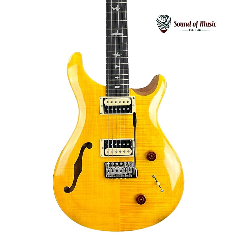 Электрогитара PRS SE Custom 22 Semi-Hollow Electric Guitar - Santana Yellow - With Gig Bag