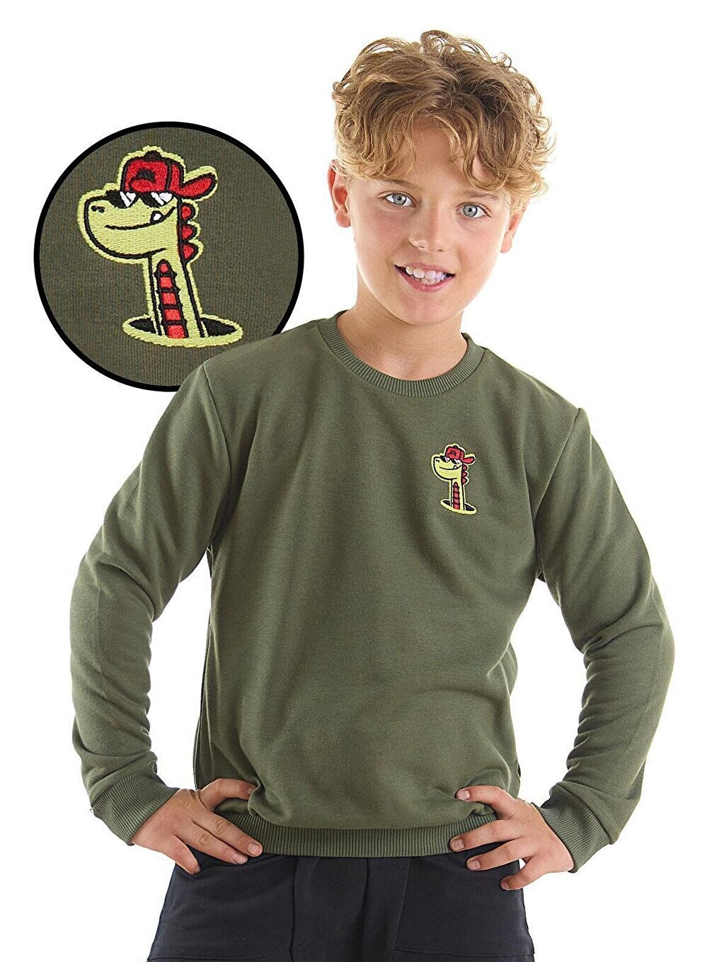 

Толстовка цвета хаки Dino Boy Denokids