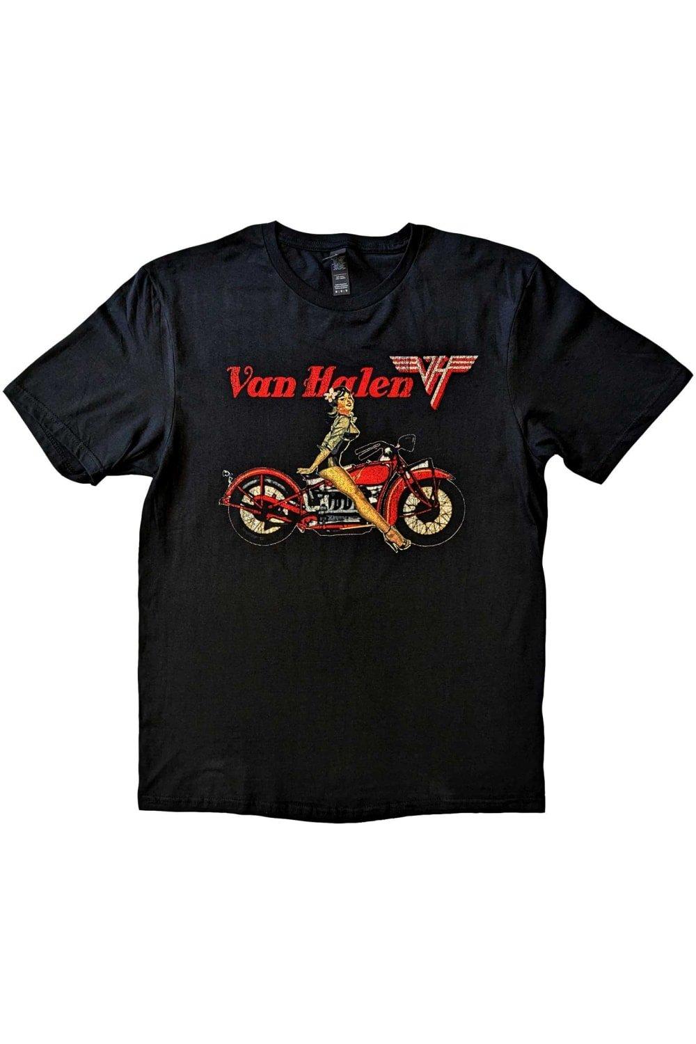 Хлопковая футболка Pinup Motorcycle Van Halen, черный бокс сет van halen box the collection van halen 1978 1984 черный винил