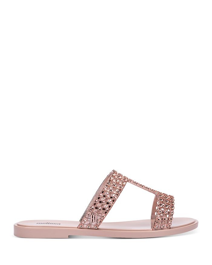 

Женские босоножки без шнуровки с блестящим золотым украшением Melissa