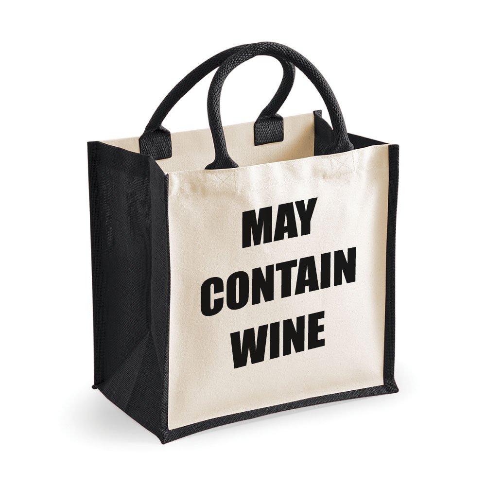 Средняя черная джутовая сумка может содержать вино 60 SECOND MAKEOVER, черный