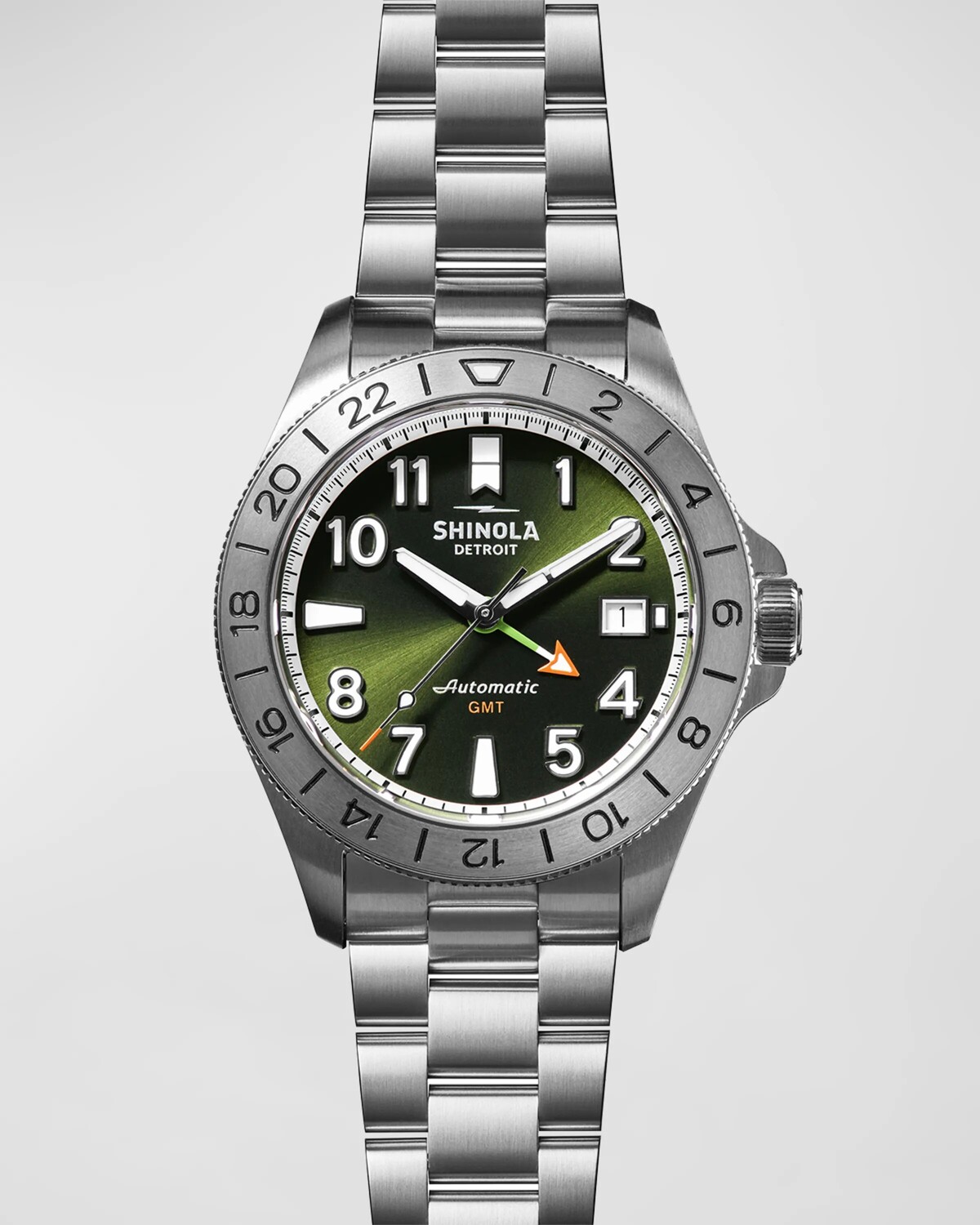 

Подарочный набор мужских автоматических часов Monster GMT с браслетом и нейлоновым ремешком, 40 мм Shinola, цвет Dark Olive