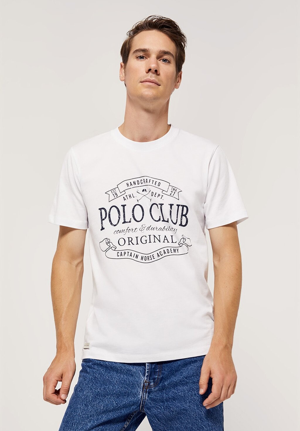 

Футболка с принтом Polo Club, белый