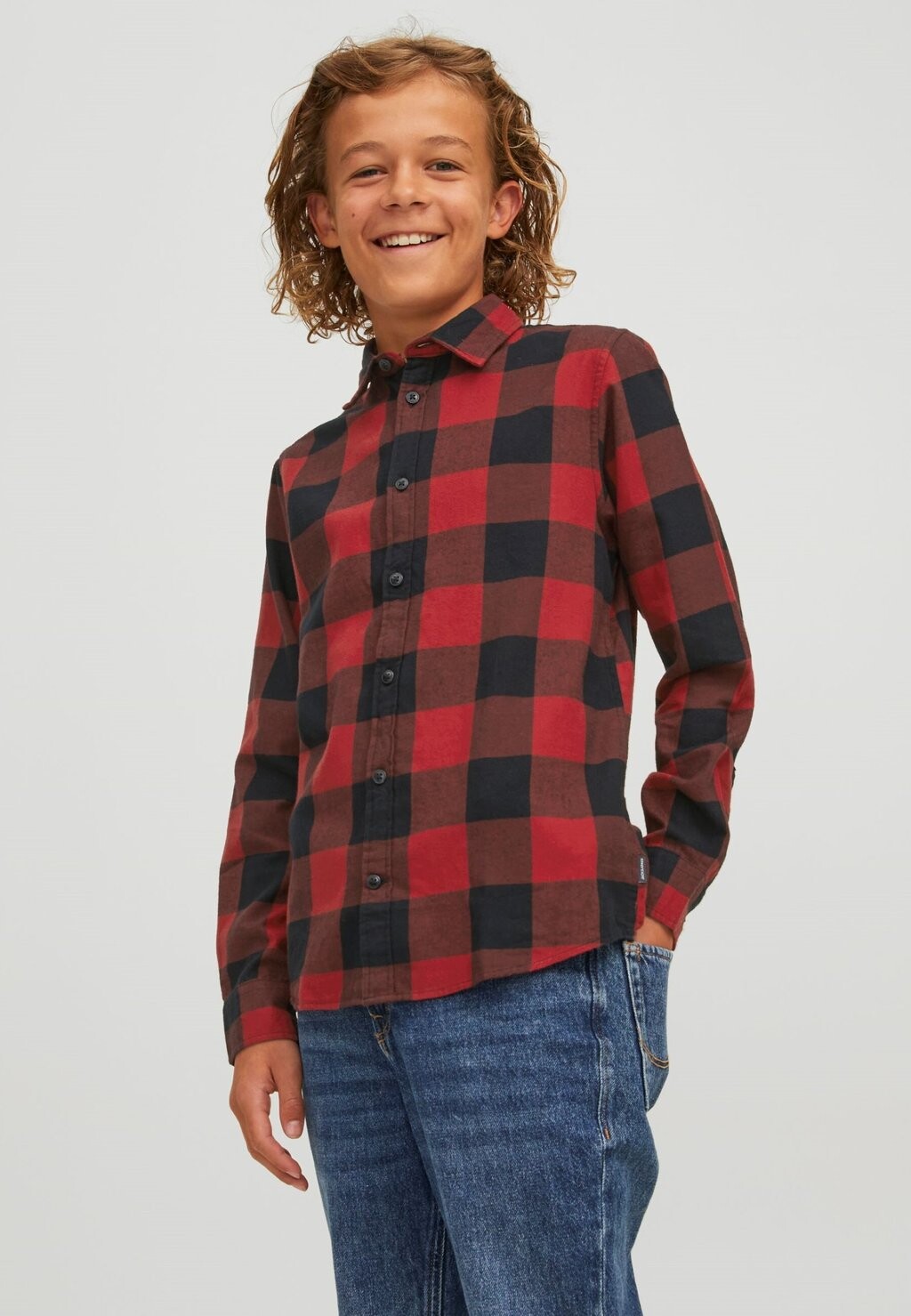 

Рубашка JJEGINGHAM SHIRT Jack & Jones Junior, цвет brick red