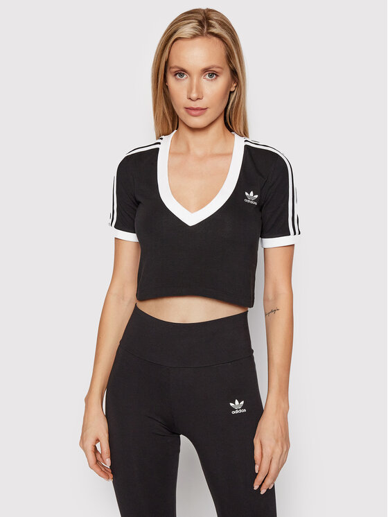 Футболка узкого кроя Adidas, черный брюки adidas originals adicolor essentials fleece slim joggers бежевый