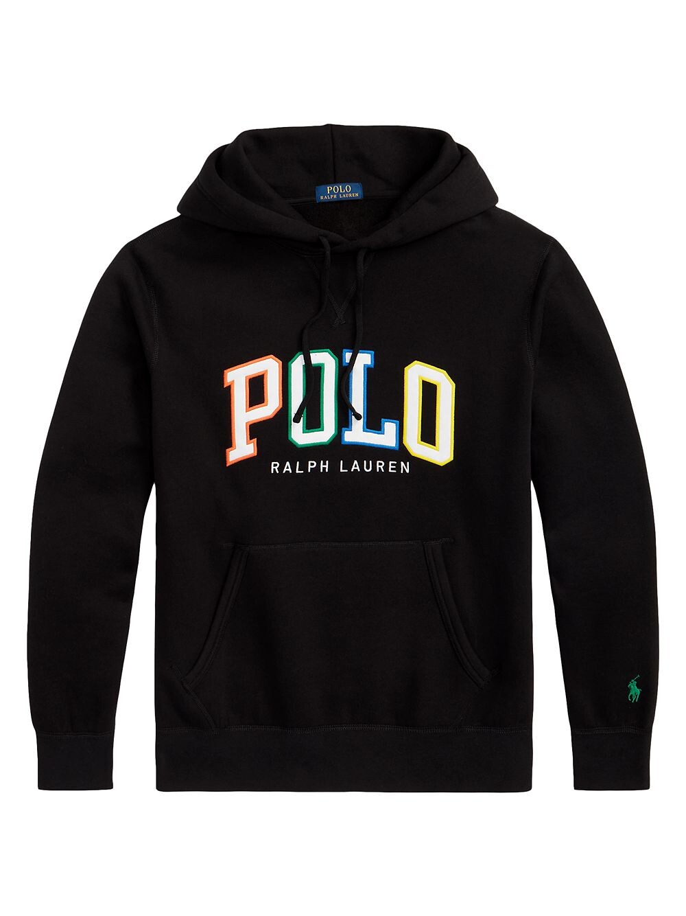 

Худи из флиса с логотипом из твила Polo Ralph Lauren, черный