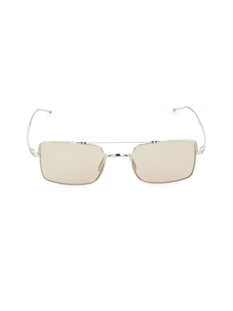 

Прямоугольные солнцезащитные очки 49MM Thom Browne, белый