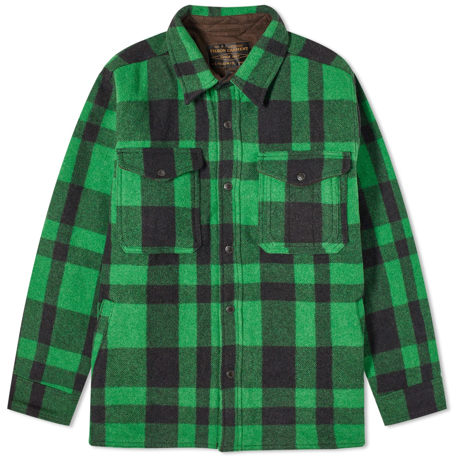 

Куртка Filson Mackinaw Shirt, цвет Acid Green & Black Plaid