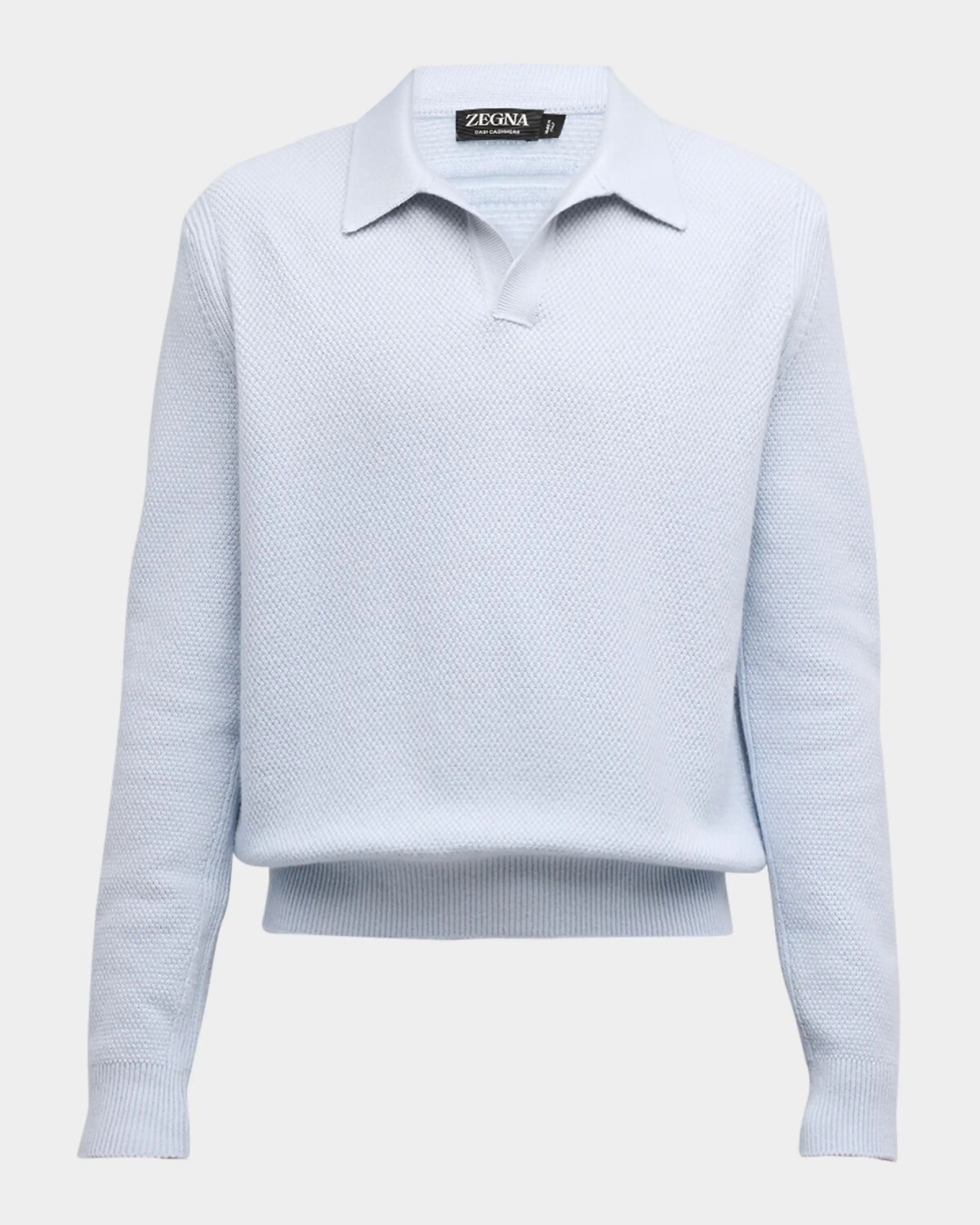 

Мужская меланжевая кашемировая футболка-поло Oasi Zegna, цвет Br Blu Sld