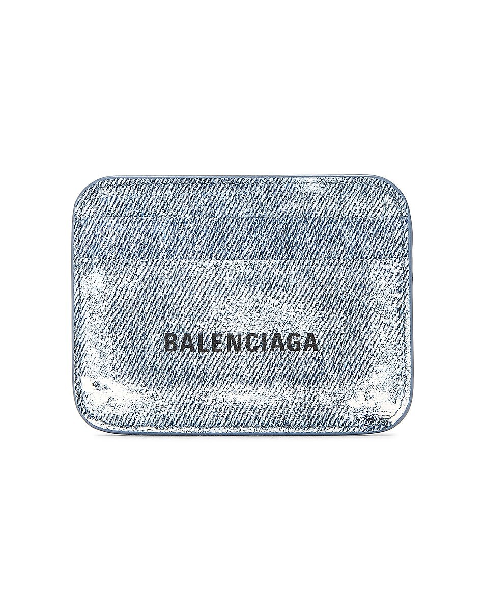 autumn blue black denim jacket men Сумка Balenciaga Cash Card Holder, цвет Denim Blue & Black