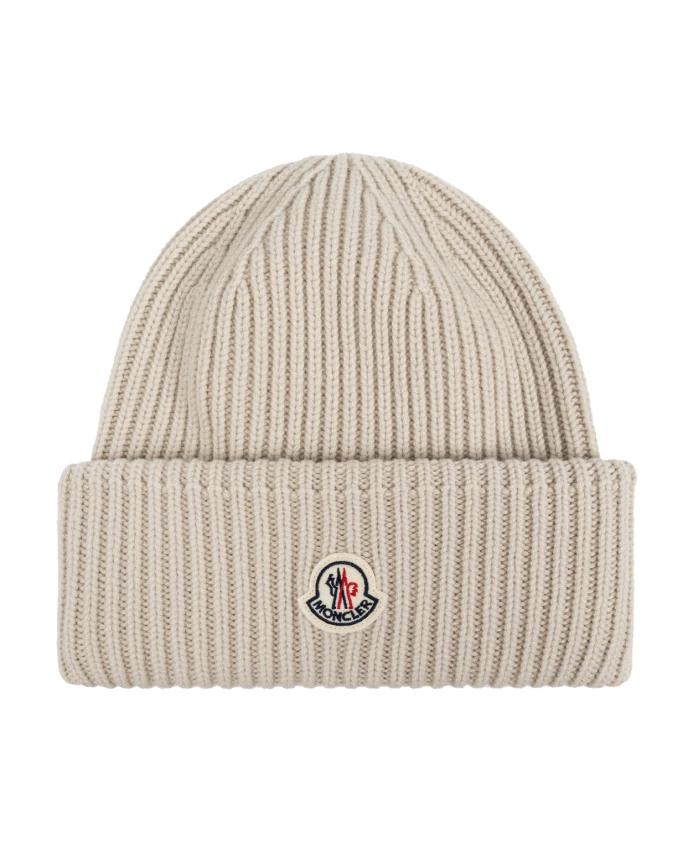 

Шерстяная шапка Moncler, бежевый