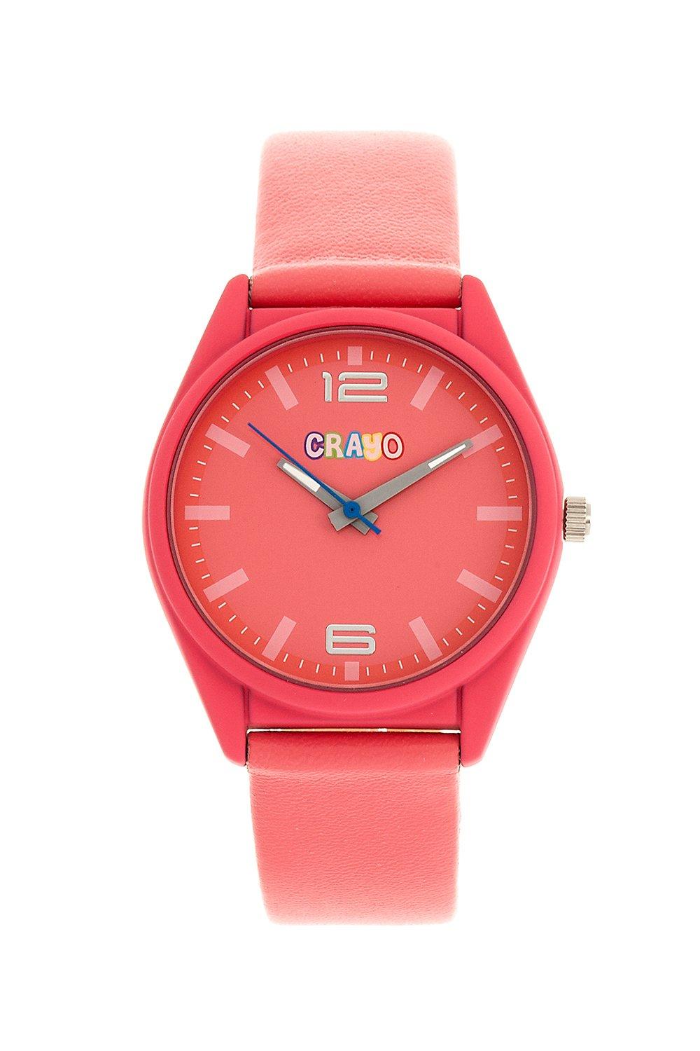 Динамические часы унисекс Crayo, розовый цепочка чокер женская из нержавеющей стали с фианитами и выгравированным сердцем
