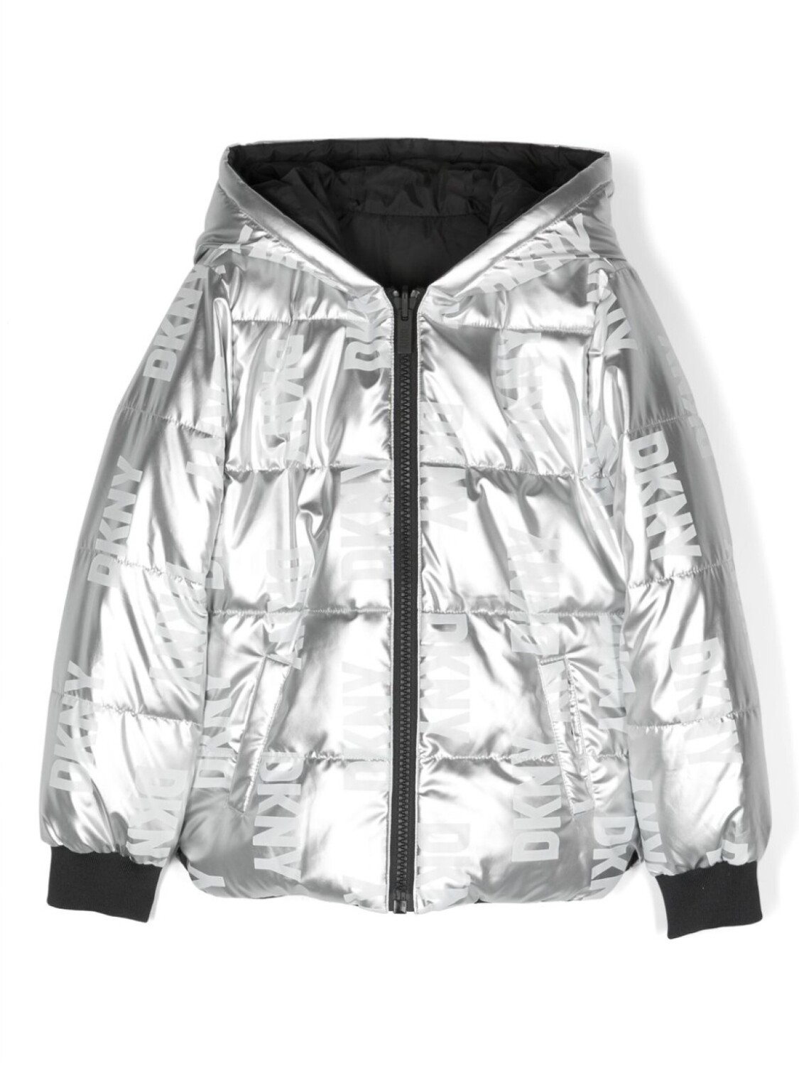 

DKNY двусторонний пуховик с логотипом, серый