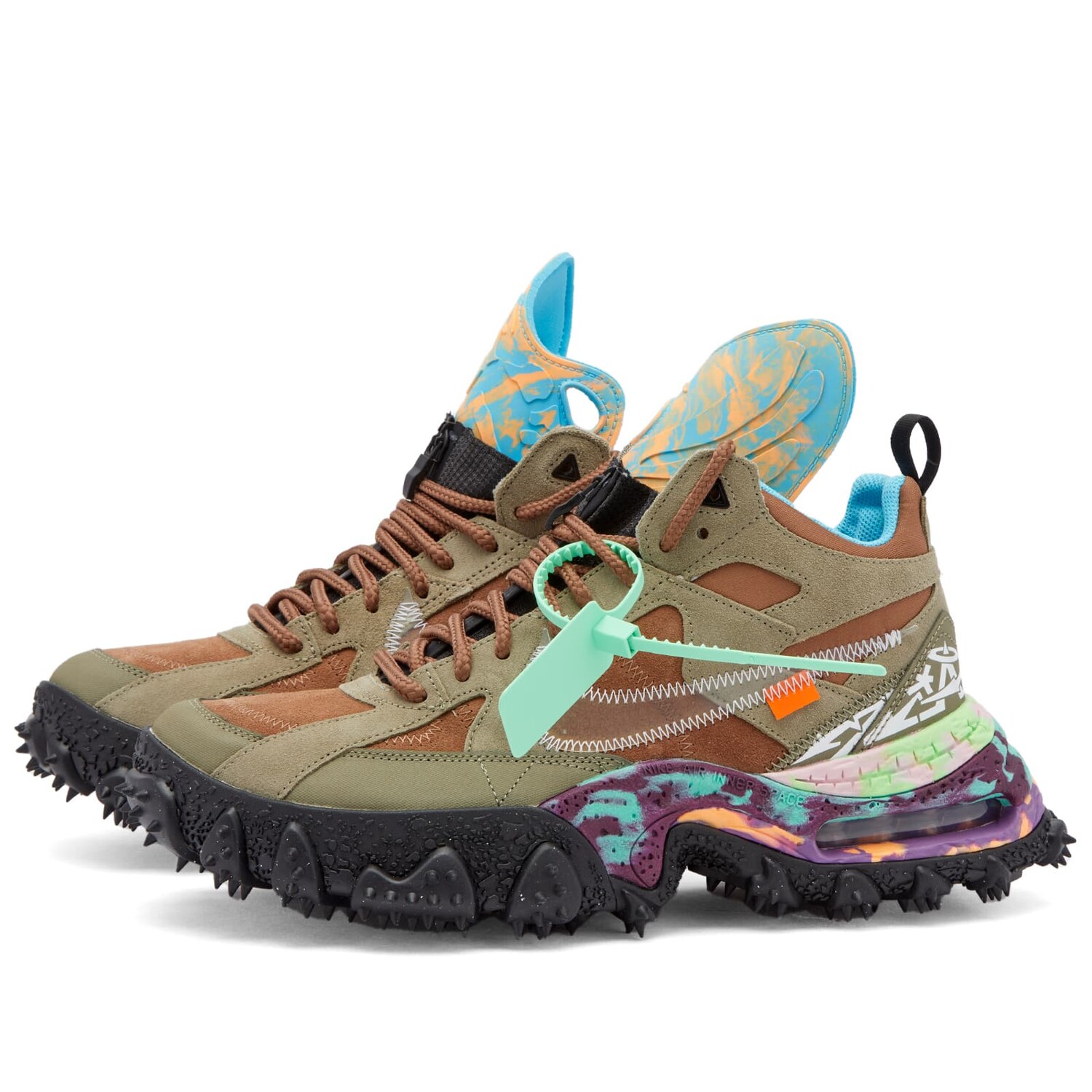 

Кроссовки Nike X Off-White Air Terra Forma, цвет Brown, Clear & Black
