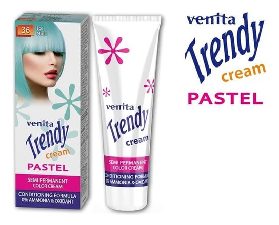 Крем-краска для волос, 36 Морозная Мята Venita, Trendy Cream Pastel цена и фото