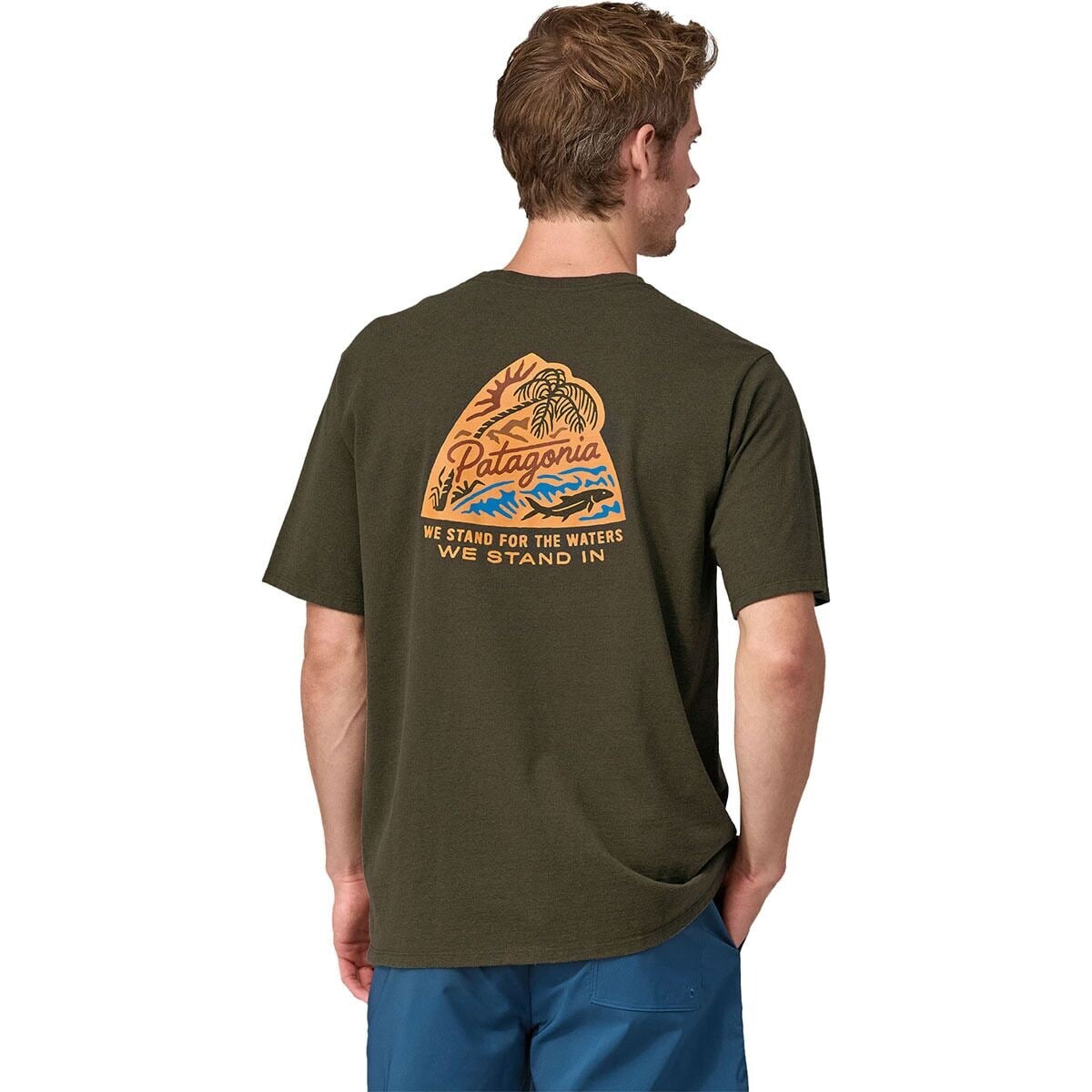 

Возьмите на себя ответственность – футболка Patagonia, цвет bayou badge/basin green