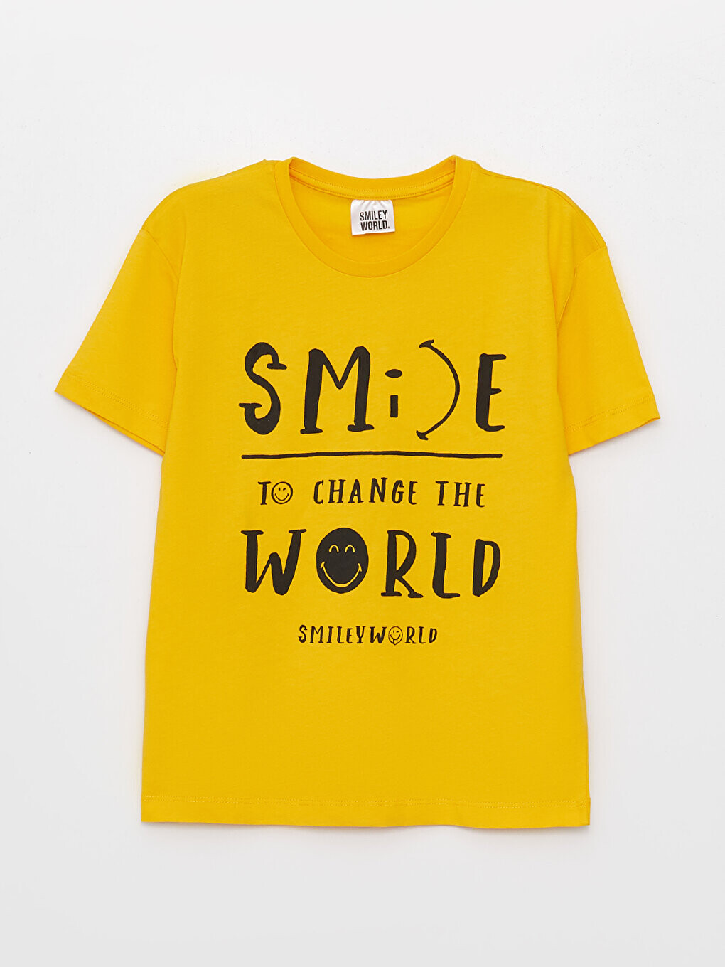 

Детская футболка унисекс с круглым вырезом и принтом с короткими рукавами SmileyWorld, желтый