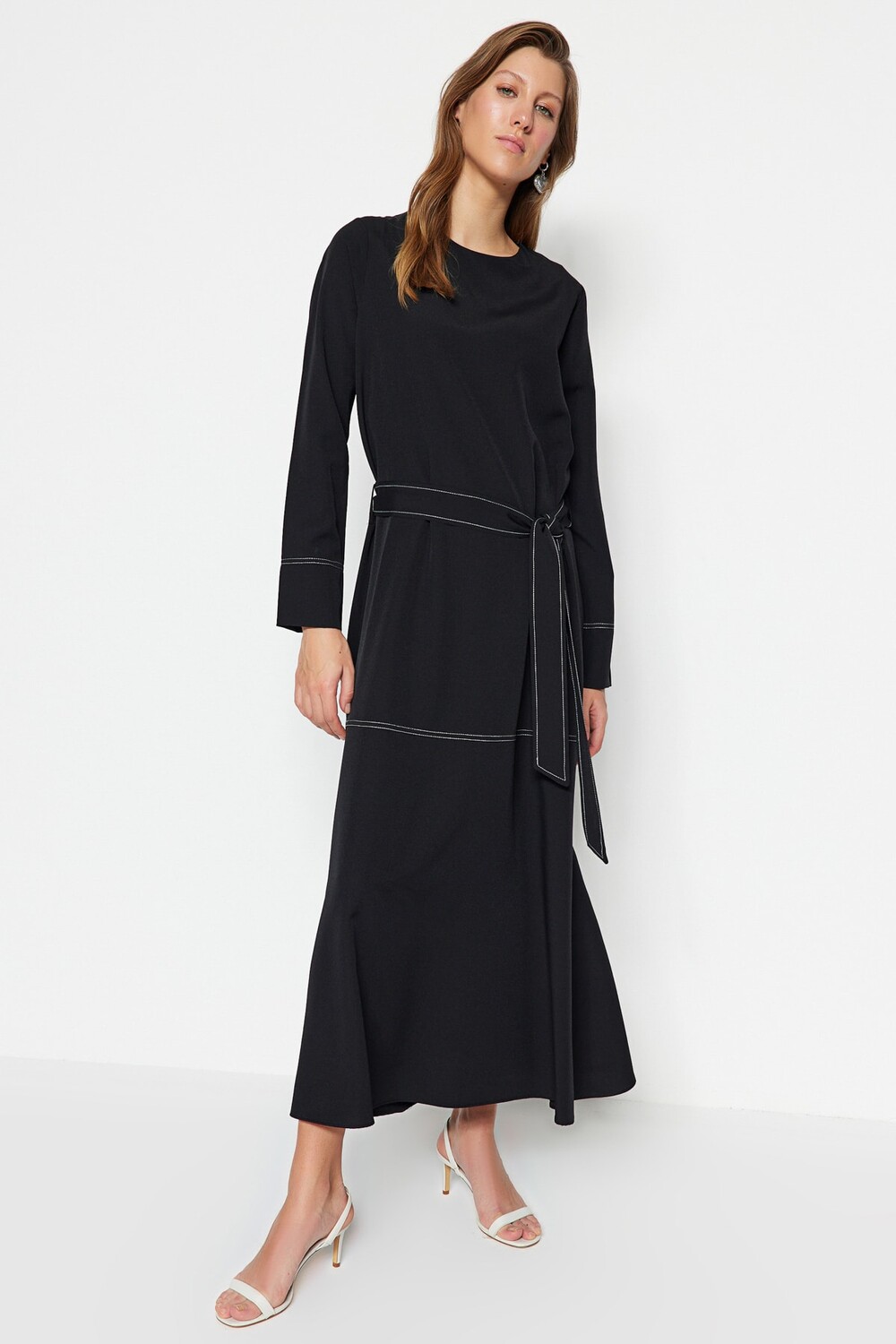 

Платье - Черное - А-силуэт Trendyol Modest, черный