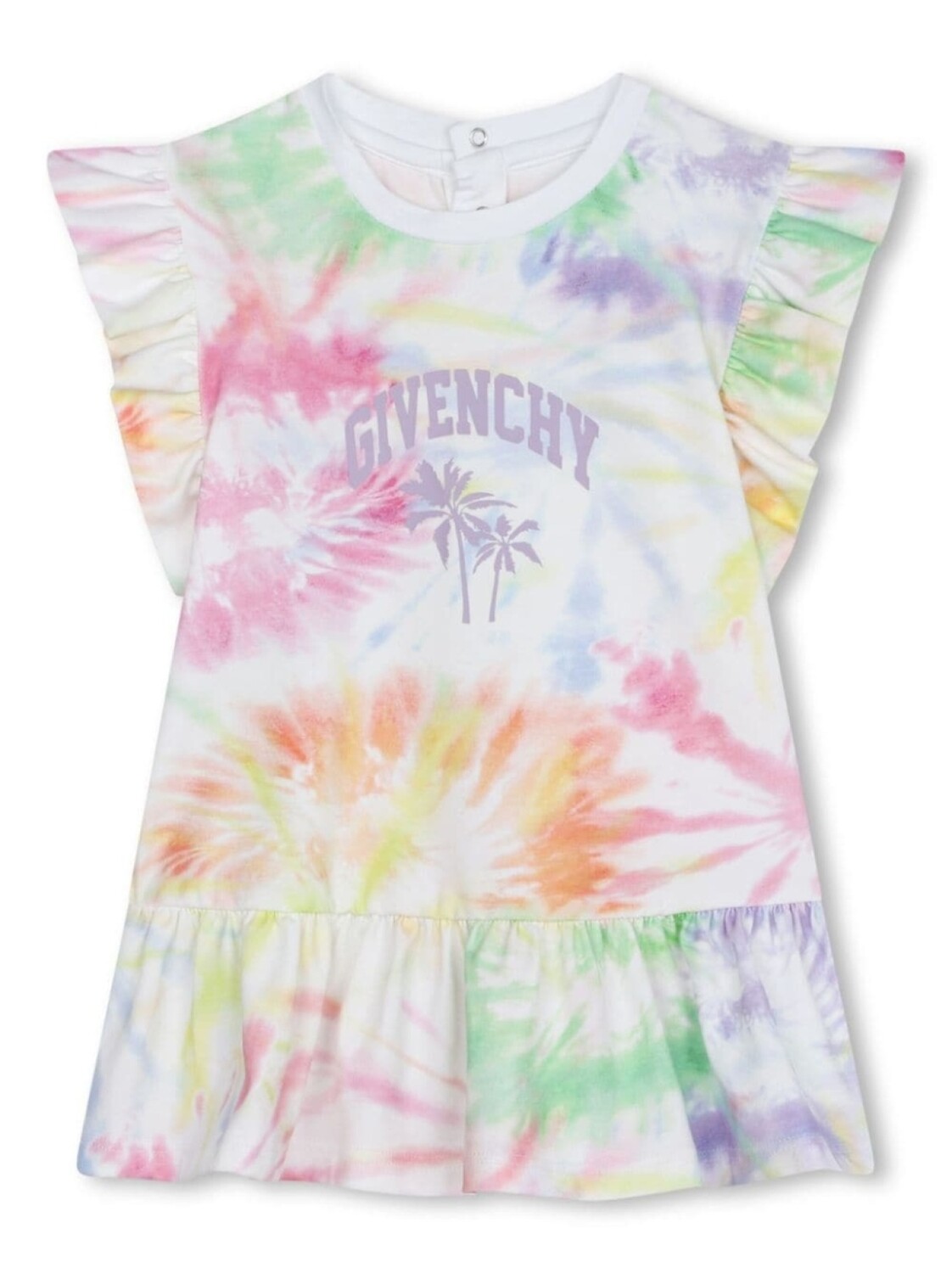 

Givenchy Kids расклешенное платье с принтом, белый