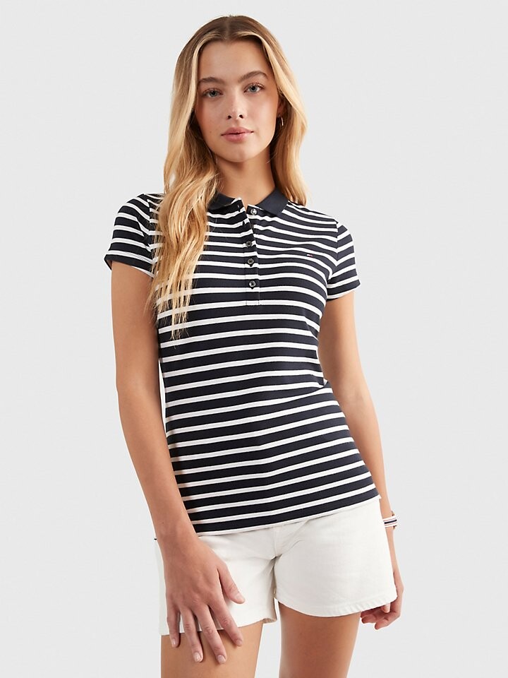

Поло узкого кроя в полоску Tommy Hilfiger