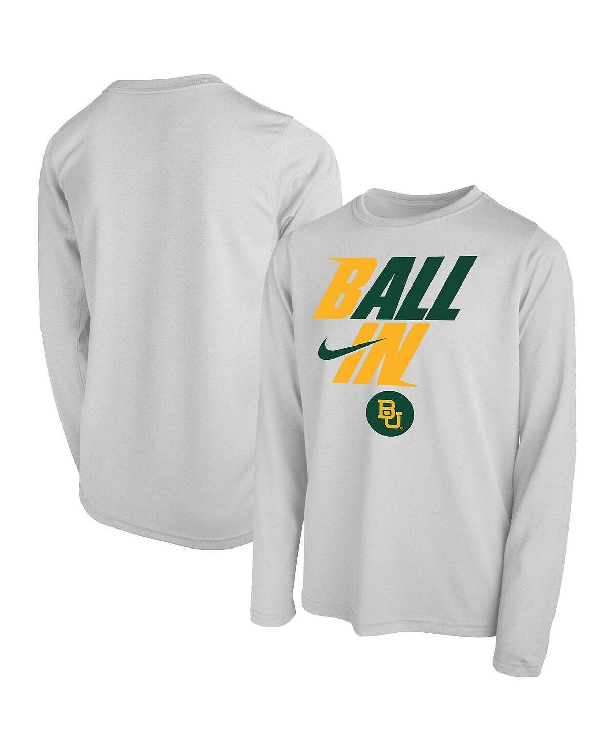 

Белая футболка с длинными рукавами Big Boys Baylor Bears Ball In Bench Nike