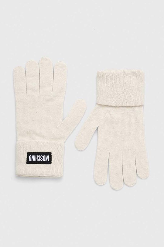 Кашемировые перчатки Moschino, бежевый