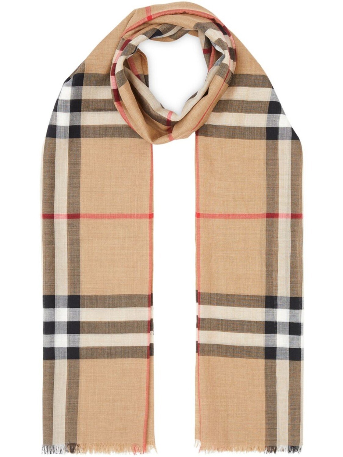 

Burberry легкий шарф в клетку, нейтральный цвет