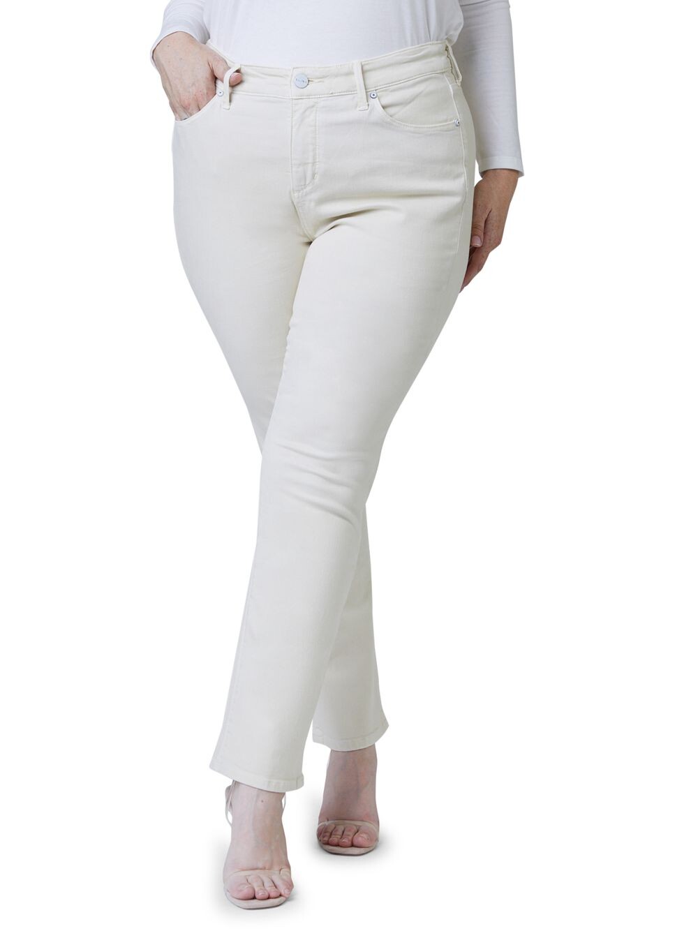 

Силуэт с высокой посадкой и прямыми штанинами Slink Jeans, Plus Size