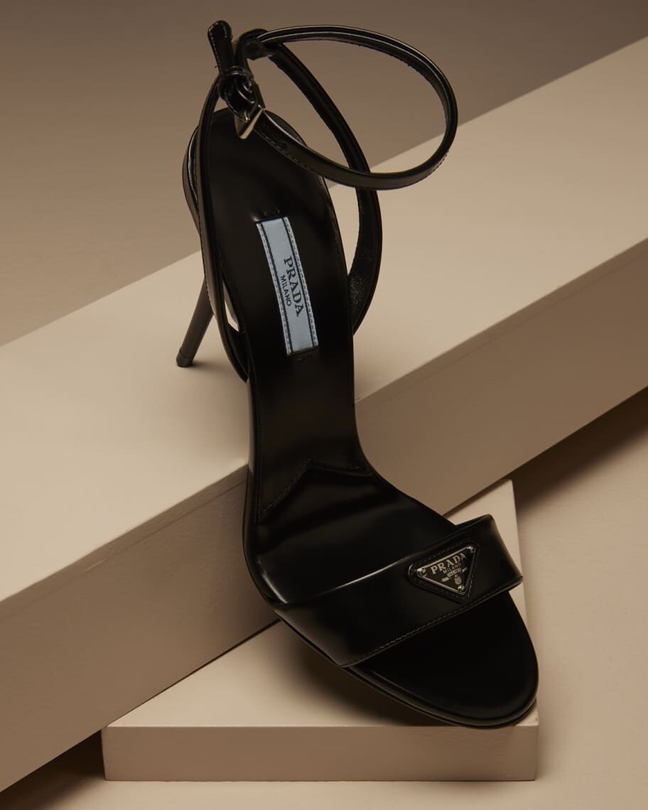

Сандалии Modellerie из телячьей кожи с ремешком на щиколотке Prada