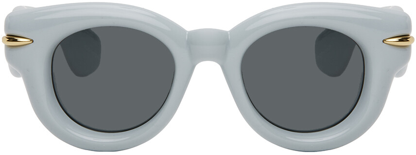 

Синие круглые завышенные солнцезащитные очки Loewe, цвет Light blue/Smoke