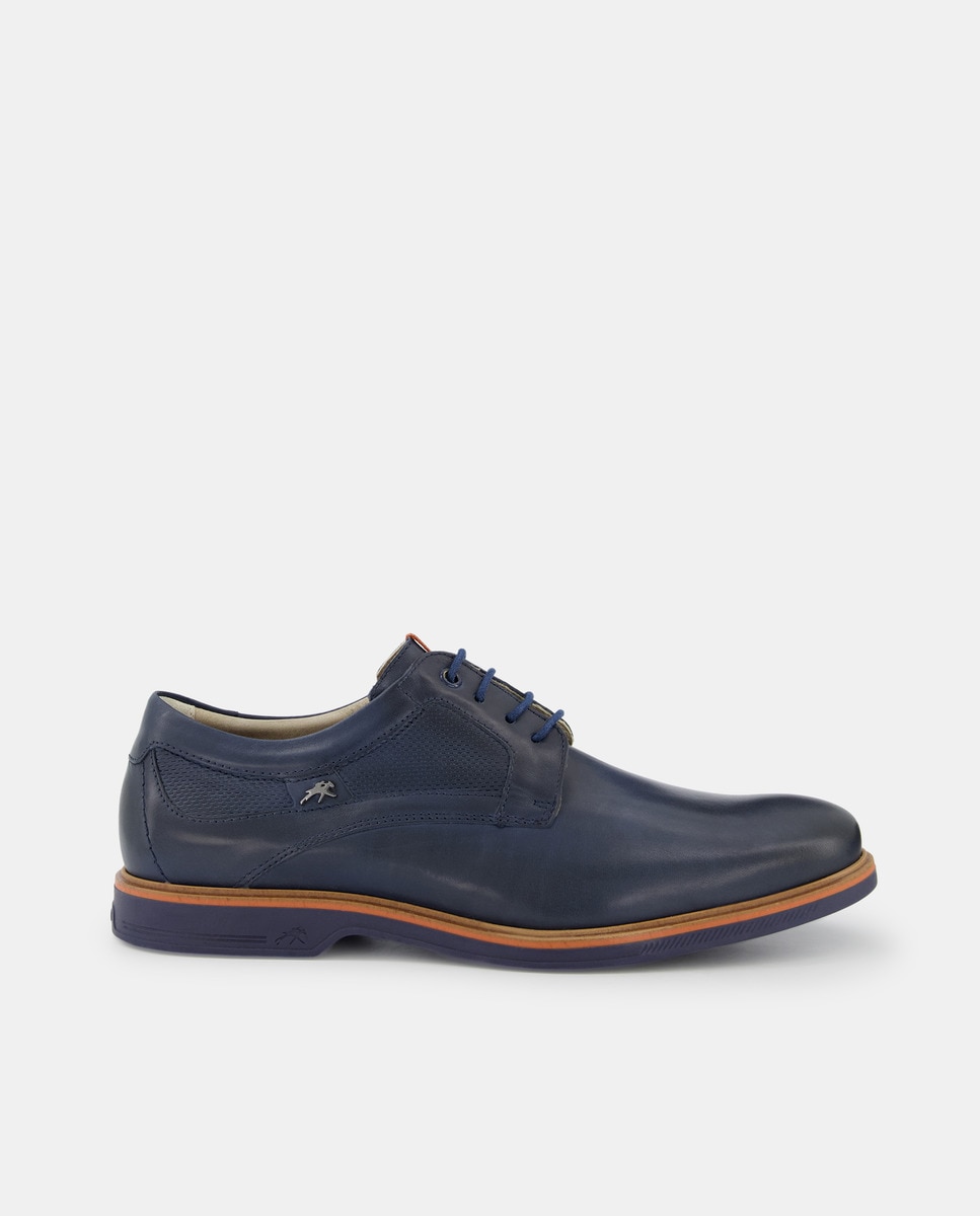 Мужские кожаные туфли на шнуровке с гладким верхом и резиновой подошвой Fluchos, темно-синий мужские кожаные туфли asgard на шнуровке с гладким верхом fluchos черный