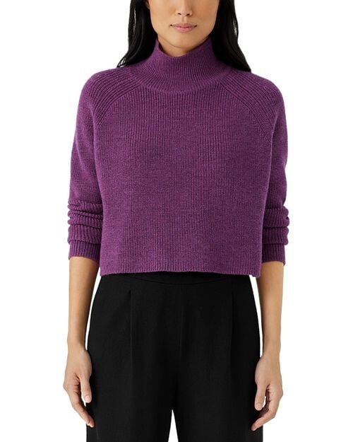 

Шерстяной свитер с высоким воротником Eileen Fisher, цвет Purple