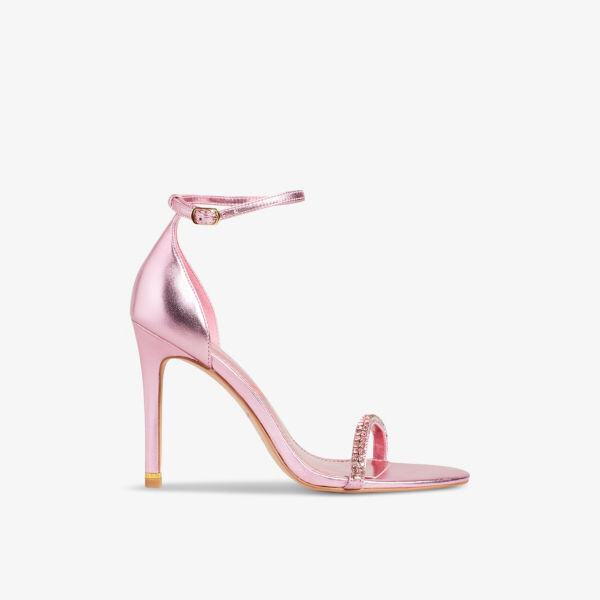 

Босоножки Helenni на каблуке из кожи с кристаллами Ted Baker, розовый