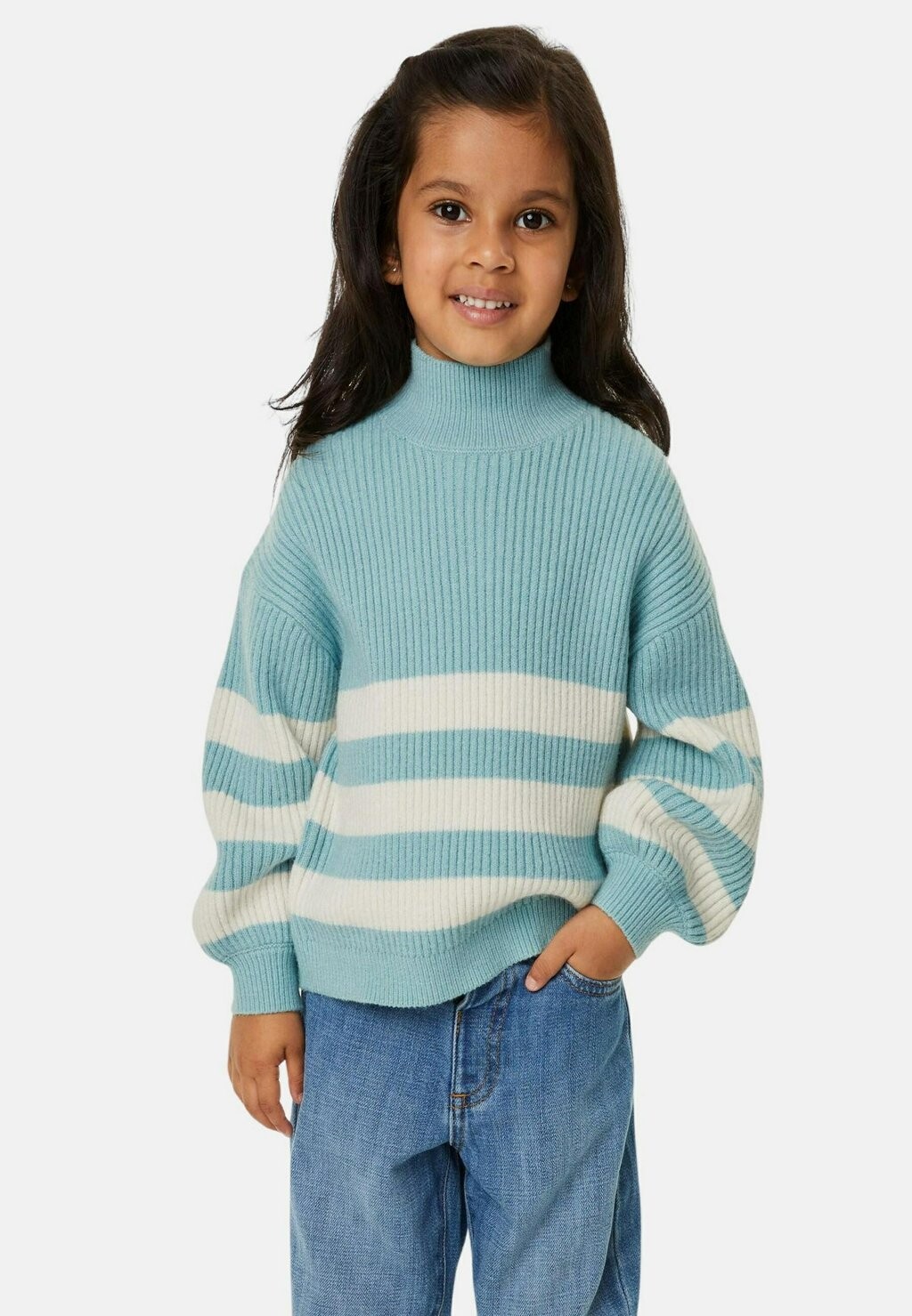 

Свитер Striped High Neck Marks & Spencer, бирюзовый
