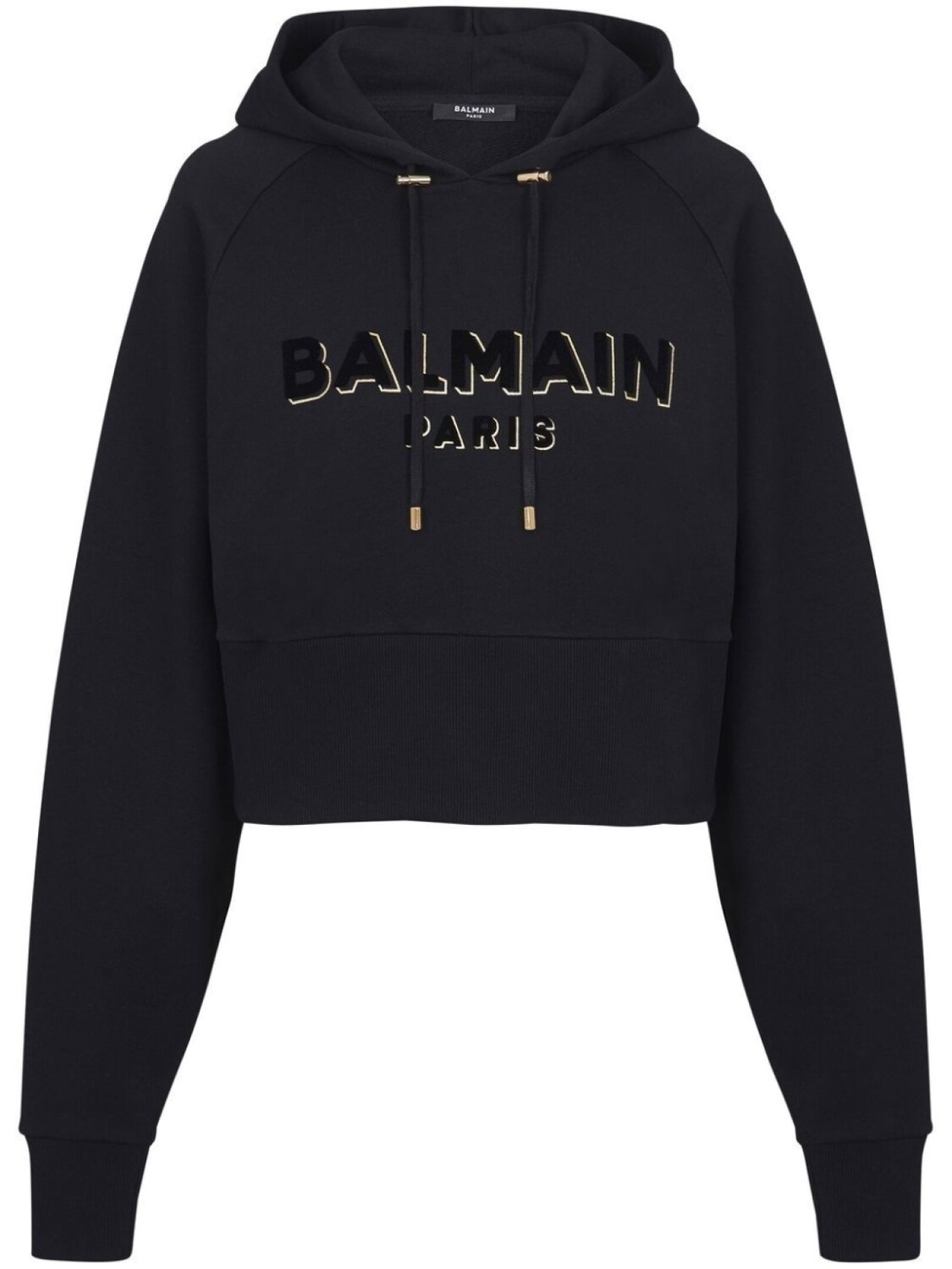 

Balmain logo-print cotton hoodie, черный