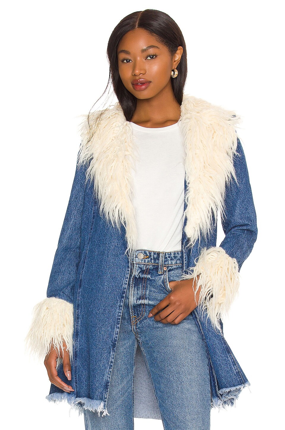 Пальто Show Me Your Mumu Penny Lane Faux Fur, цвет Pacific Tide