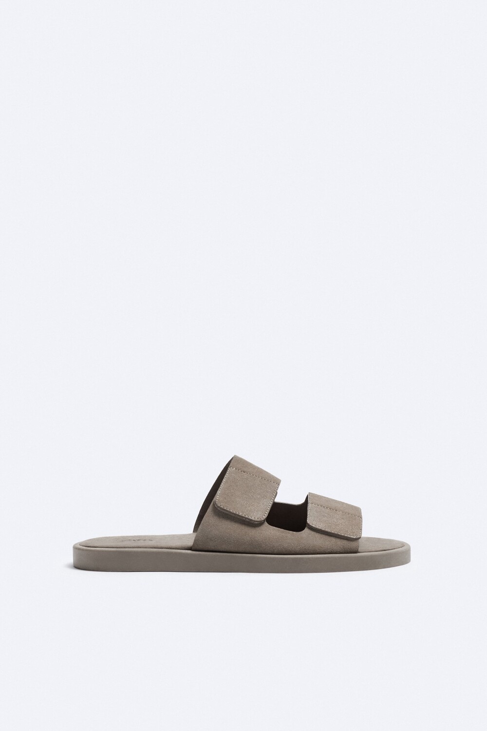 

Облегающие кожаные сандалии Zara, темно-серый