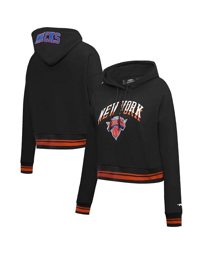 

Женский укороченный пуловер с капюшоном черного цвета New York Knicks 2023/24 City Edition Pro Standard, черный