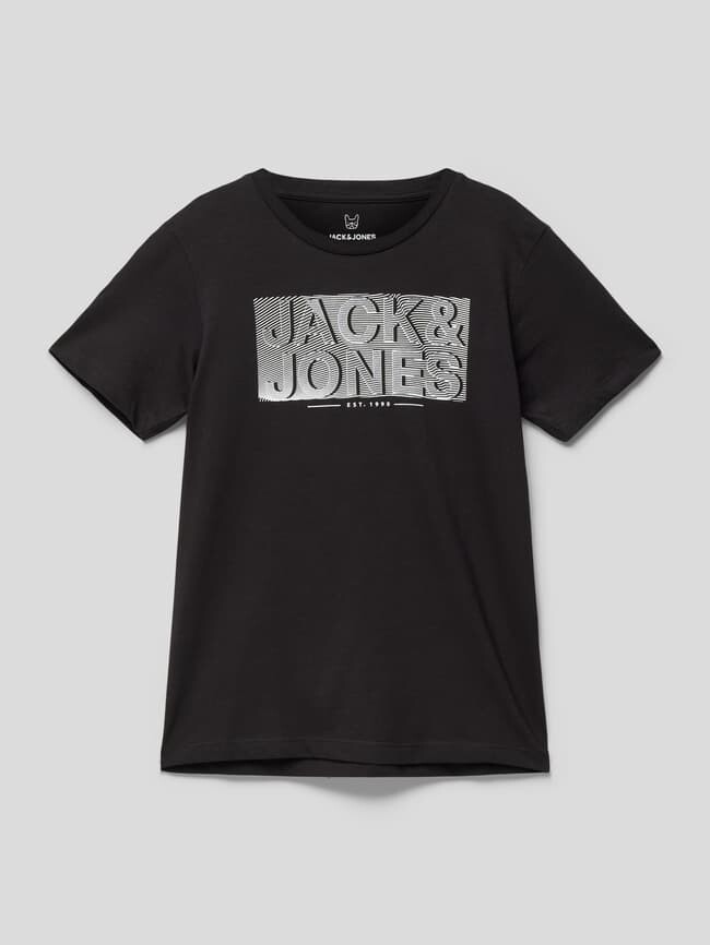 

Футболка с принтом этикетки Jack & Jones, черный